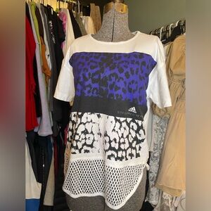 Stella McCarthy adidas graphic leopard print short sleeve T-shirt size xs